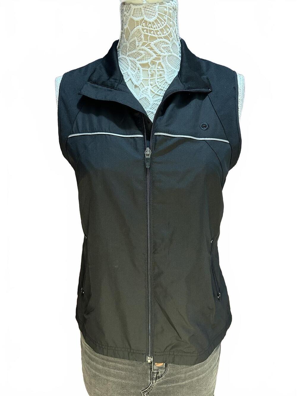 Danskin Black Athletic Vest Lightweight Reflective Trim
